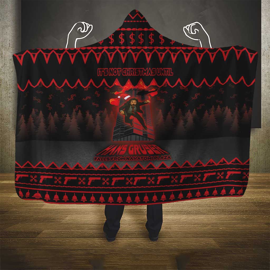 Xmas Eve 1988 Hooded Blanket It Is Not Christmas Unil Hans Gruber Falls From Nakatomi Plaza - Wonder Print Shop