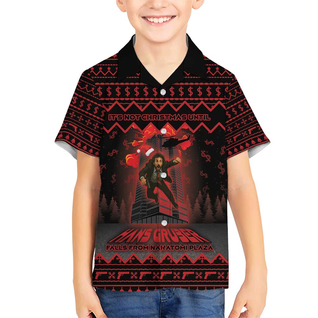 Xmas Eve 1988 Kid Hawaiian Shirt It Is Not Christmas Unil Hans Gruber Falls From Nakatomi Plaza - Wonder Print Shop