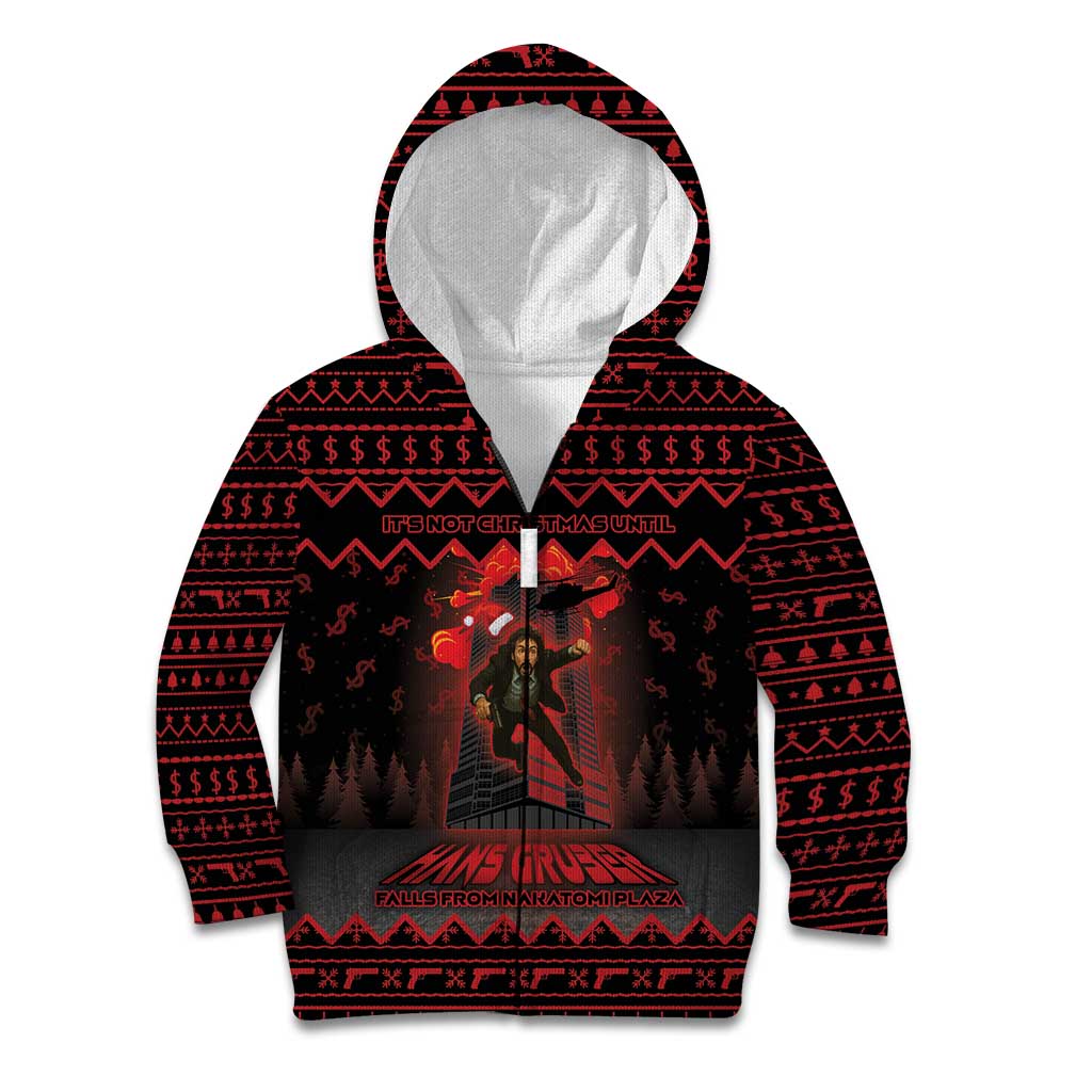 Xmas Eve 1988 Kid Hoodie It Is Not Christmas Unil Hans Gruber Falls From Nakatomi Plaza - Wonder Print Shop