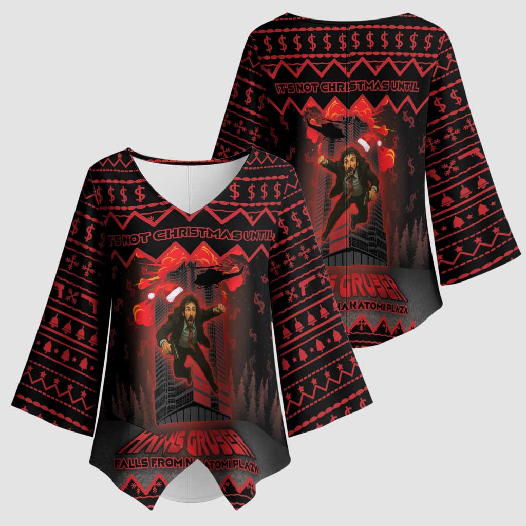 Xmas Eve 1988 Kimono Sleeve Blouse It Is Not Christmas Unil Hans Gruber Falls From Nakatomi Plaza - Wonder Print Shop