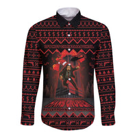 Xmas Eve 1988 Long Sleeve Button Shirt It Is Not Christmas Unil Hans Gruber Falls From Nakatomi Plaza - Wonder Print Shop