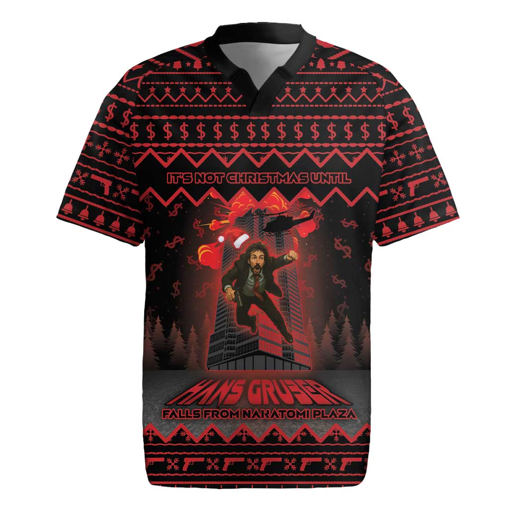 Xmas Eve 1988 Rugby Jersey It Is Not Christmas Unil Hans Gruber Falls From Nakatomi Plaza - Wonder Print Shop