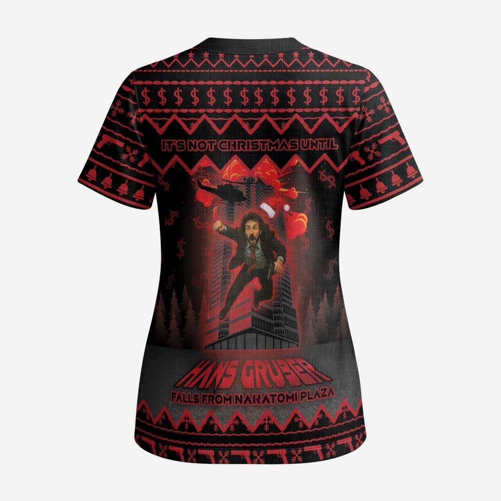 Xmas Eve 1988 Scrub Top It Is Not Christmas Unil Hans Gruber Falls From Nakatomi Plaza - Wonder Print Shop