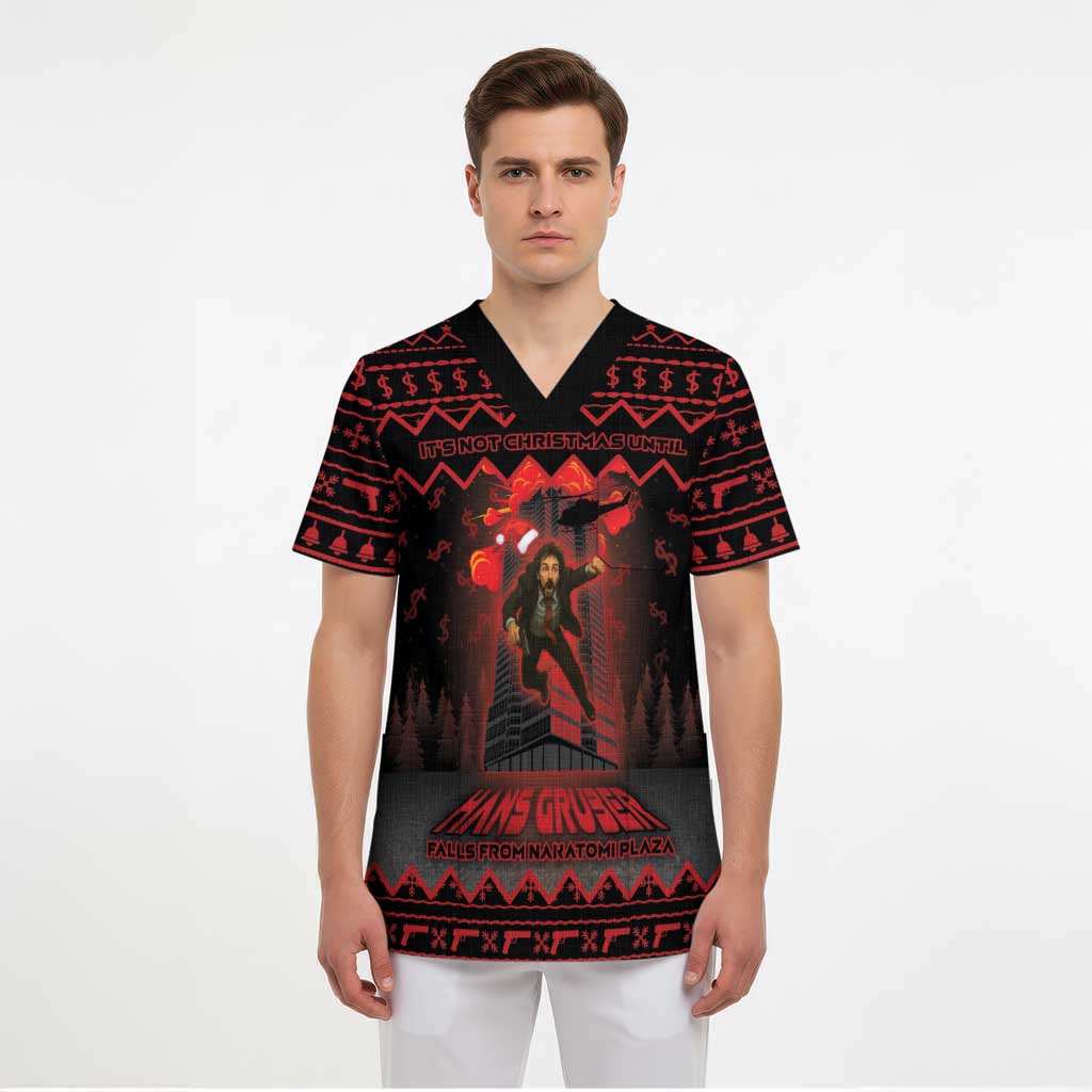 Xmas Eve 1988 Scrub Top It Is Not Christmas Unil Hans Gruber Falls From Nakatomi Plaza - Wonder Print Shop