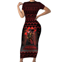 Xmas Eve 1988 Short Sleeve Bodycon Dress It Is Not Christmas Unil Hans Gruber Falls From Nakatomi Plaza - Wonder Print Shop