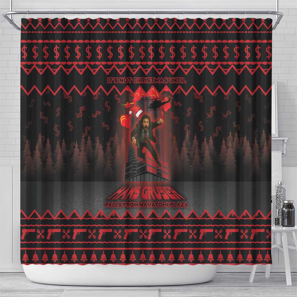 Xmas Eve 1988 Shower Curtain It Is Not Christmas Unil Hans Gruber Falls From Nakatomi Plaza - Wonder Print Shop