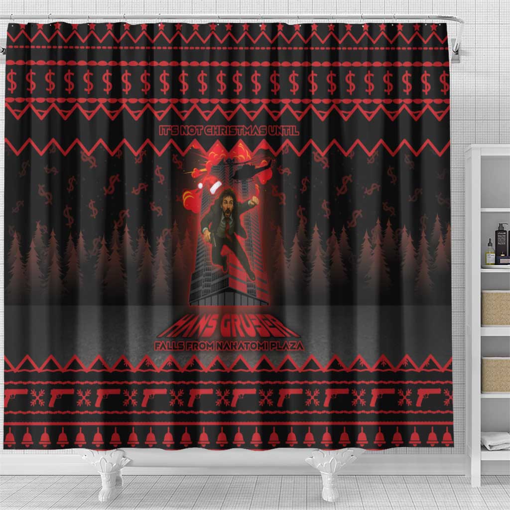 Xmas Eve 1988 Shower Curtain It Is Not Christmas Unil Hans Gruber Falls From Nakatomi Plaza - Wonder Print Shop
