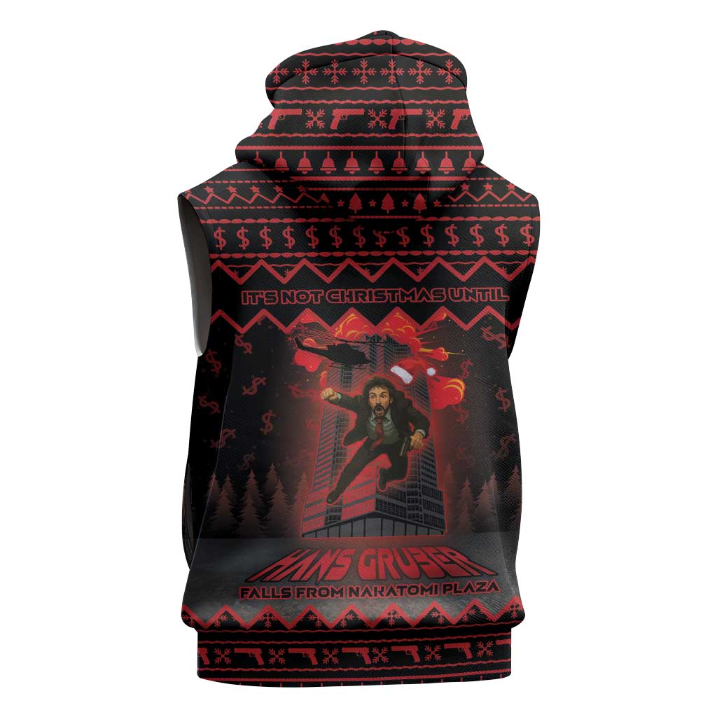 Xmas Eve 1988 Sleeveless Hoodie It Is Not Christmas Unil Hans Gruber Falls From Nakatomi Plaza - Wonder Print Shop