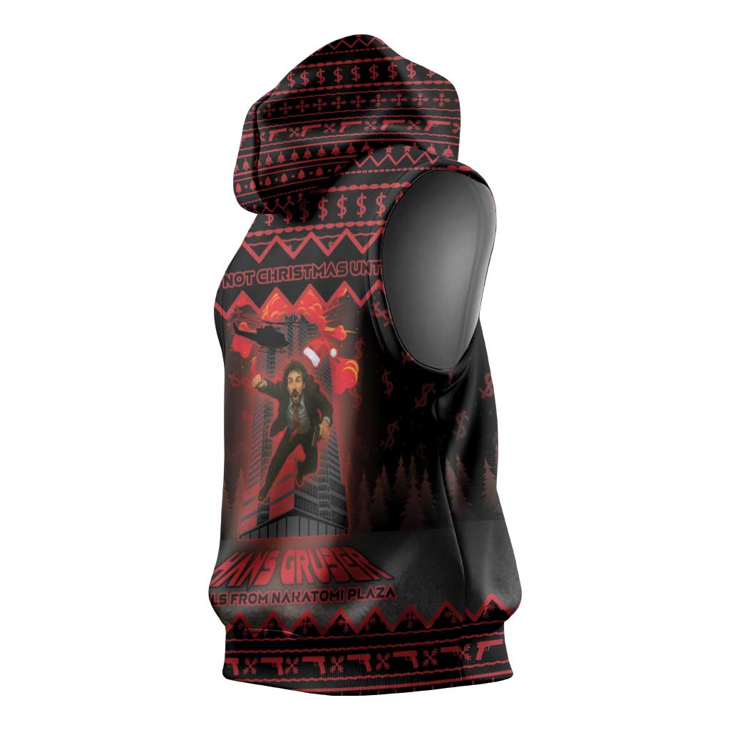 Xmas Eve 1988 Sleeveless Hoodie It Is Not Christmas Unil Hans Gruber Falls From Nakatomi Plaza - Wonder Print Shop