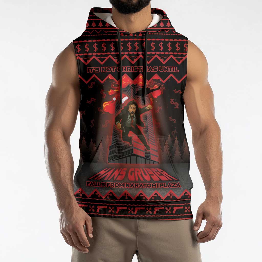 Xmas Eve 1988 Sleeveless Hoodie It Is Not Christmas Unil Hans Gruber Falls From Nakatomi Plaza - Wonder Print Shop