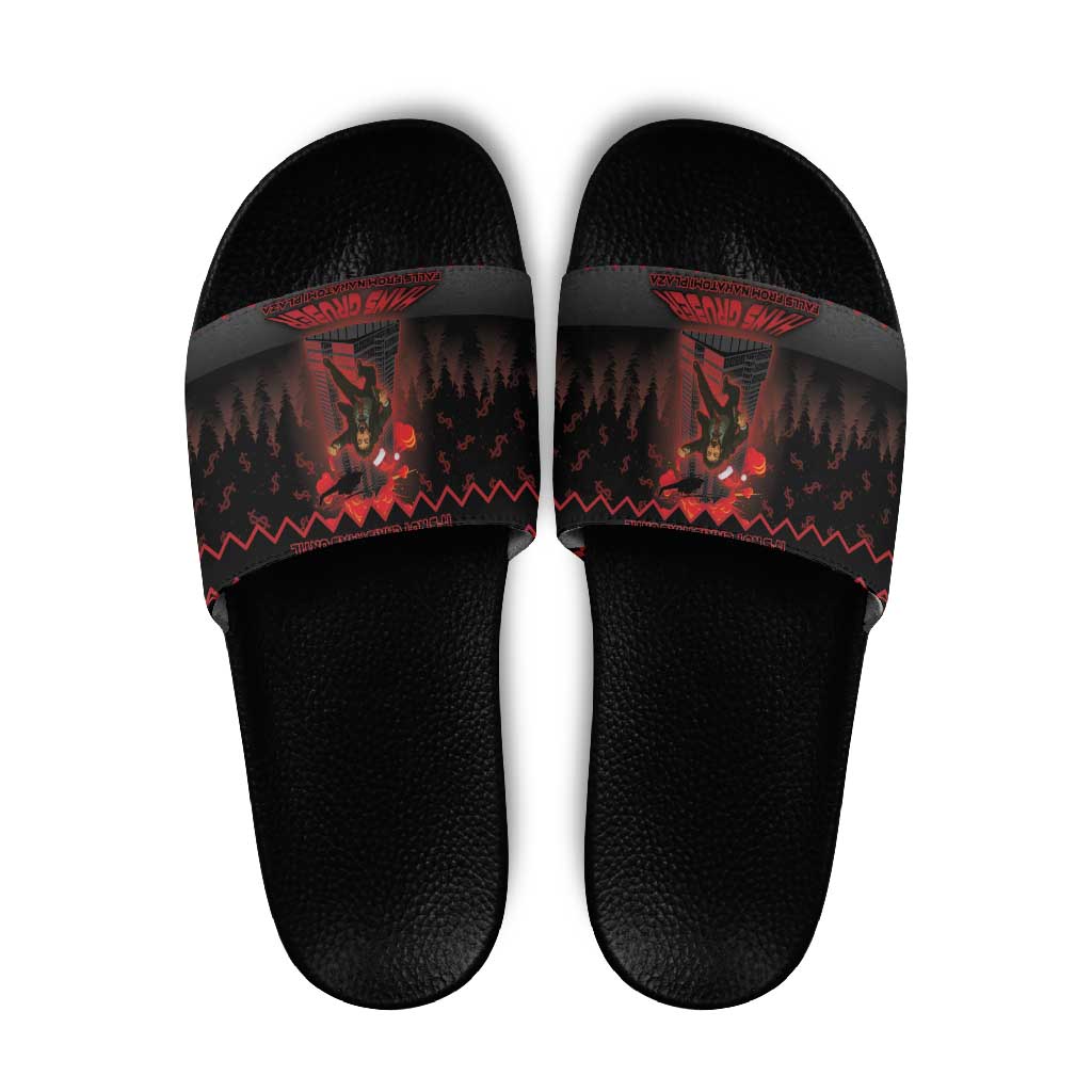 Xmas Eve 1988 Slide Sandals It Is Not Christmas Unil Hans Gruber Falls From Nakatomi Plaza - Wonder Print Shop