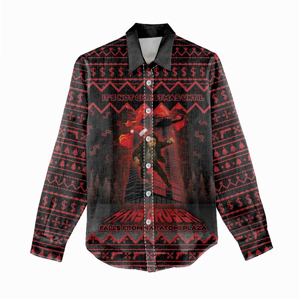 Xmas Eve 1988 Women Casual Shirt It Is Not Christmas Unil Hans Gruber Falls From Nakatomi Plaza - Wonder Print Shop