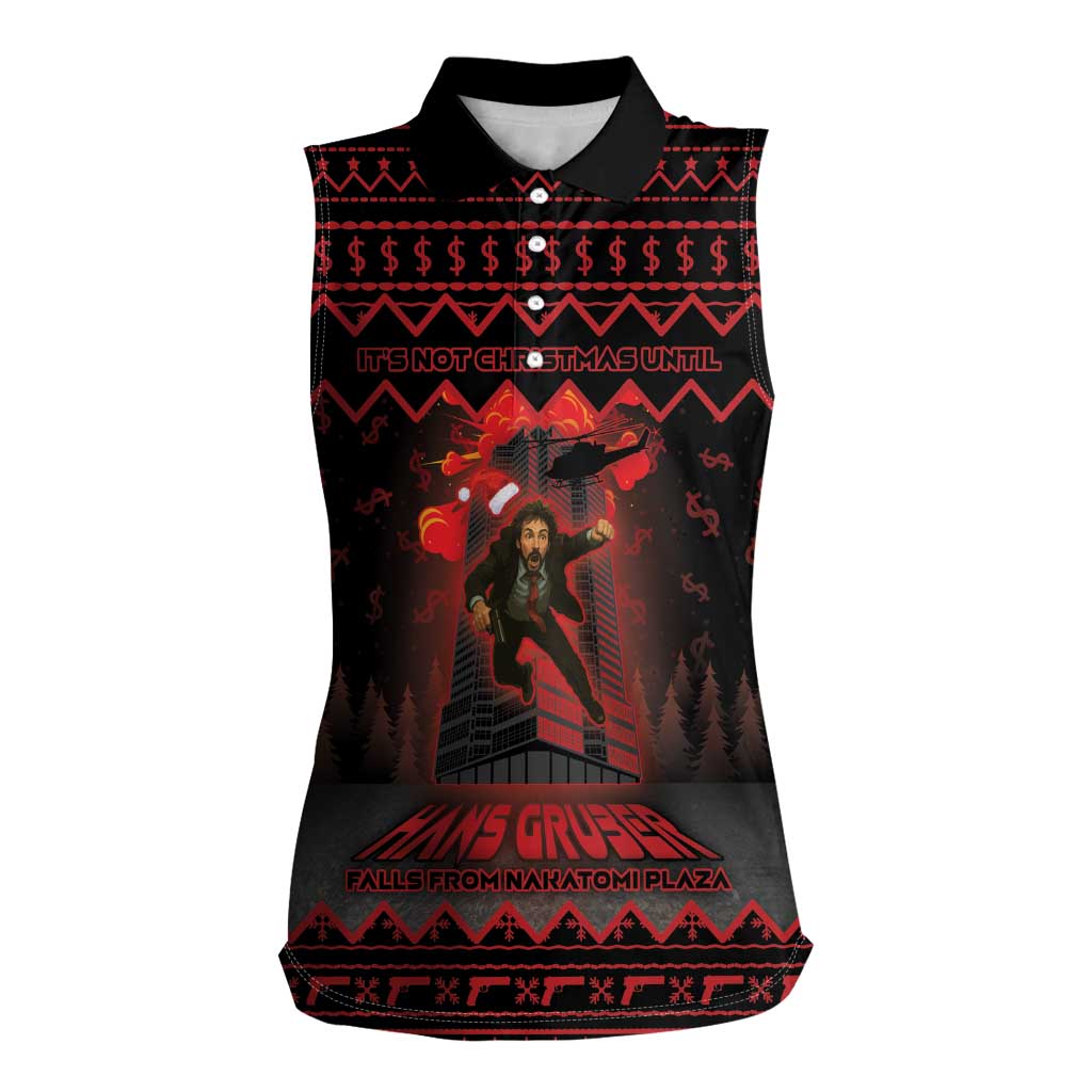 Xmas Eve 1988 Women Sleeveless Polo Shirt It Is Not Christmas Unil Hans Gruber Falls From Nakatomi Plaza - Wonder Print Shop