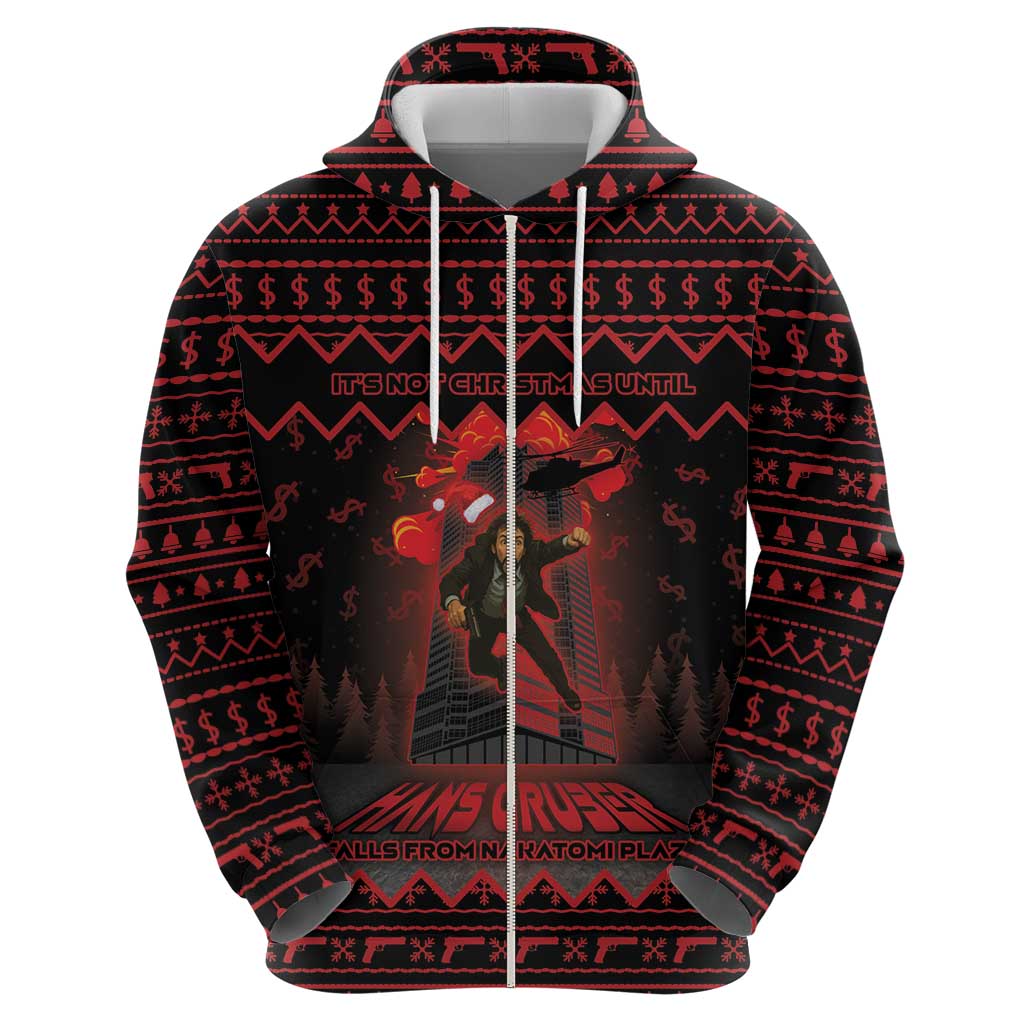 Xmas Eve 1988 Zip Hoodie It Is Not Christmas Unil Hans Gruber Falls From Nakatomi Plaza - Wonder Print Shop