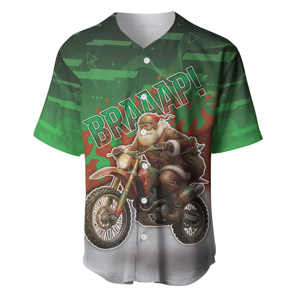 Braaap Christmas Baseball Jersey Motocross Santa - Wonder Print Shop