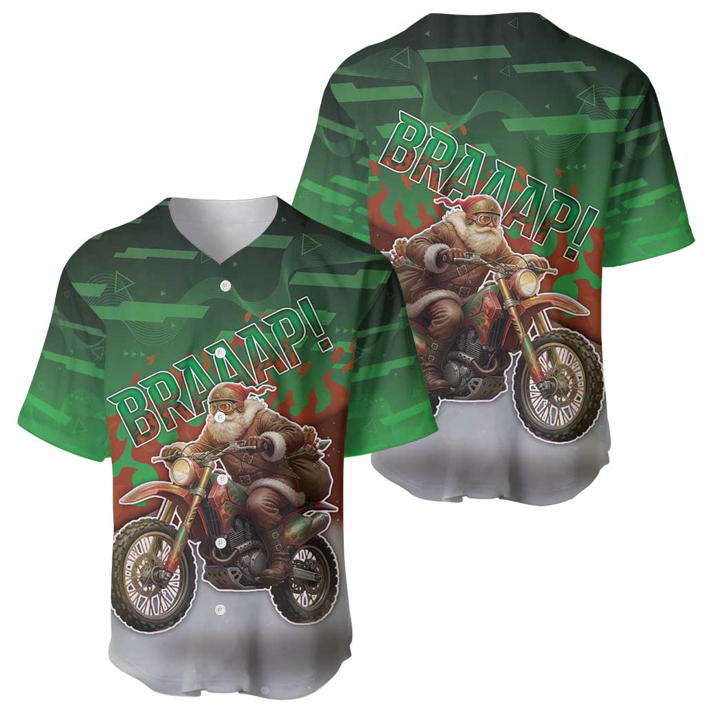 Braaap Christmas Baseball Jersey Motocross Santa - Wonder Print Shop