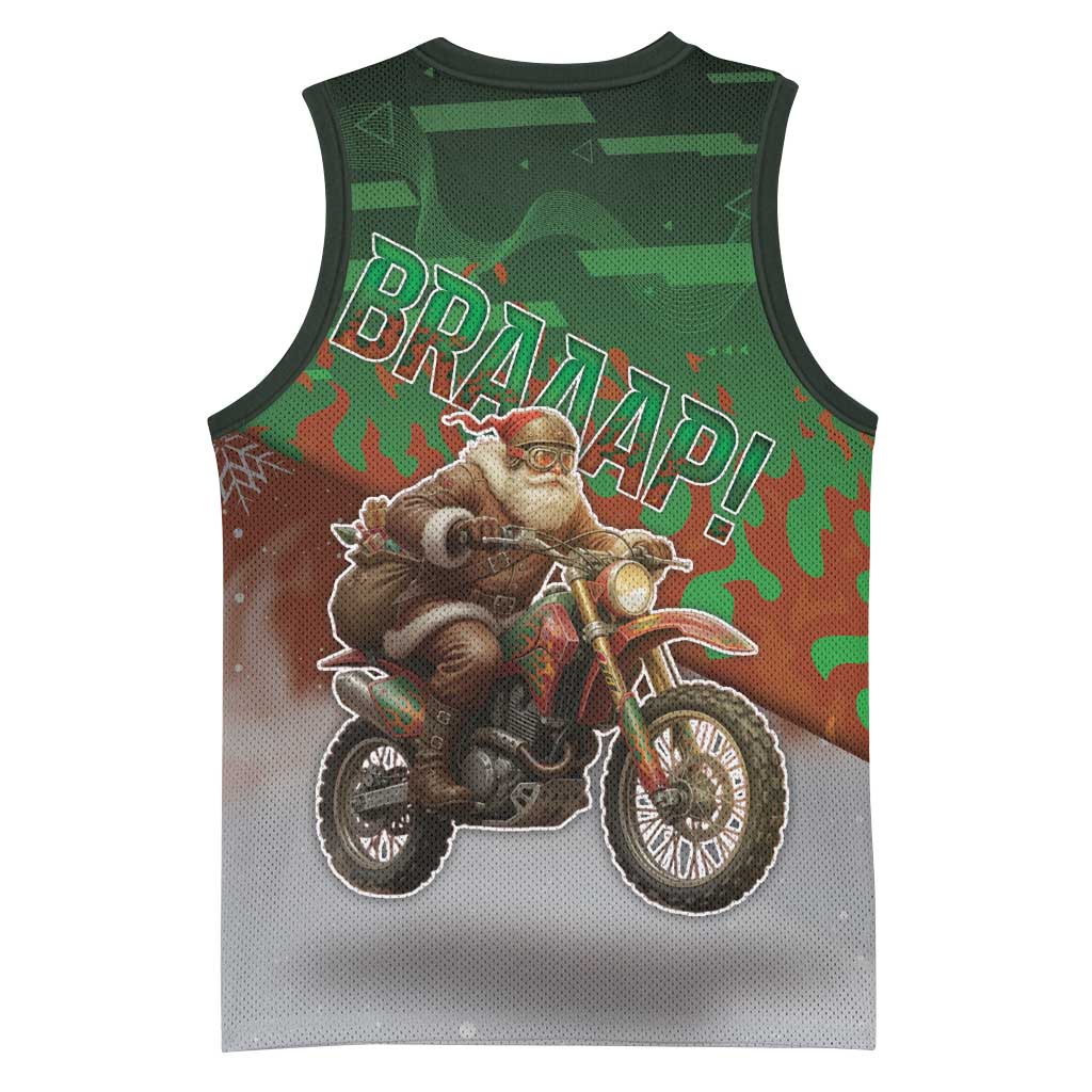 Braaap Christmas Basketball Jersey Motocross Santa - Wonder Print Shop