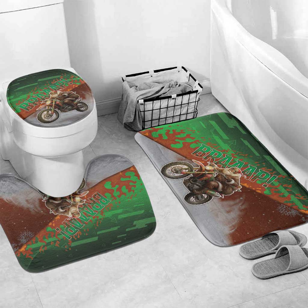 Braaap Christmas Bathroom Set Motocross Santa - Wonder Print Shop