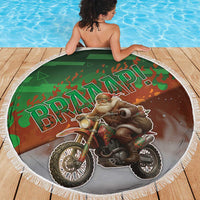 Braaap Christmas Beach Blanket Motocross Santa - Wonder Print Shop