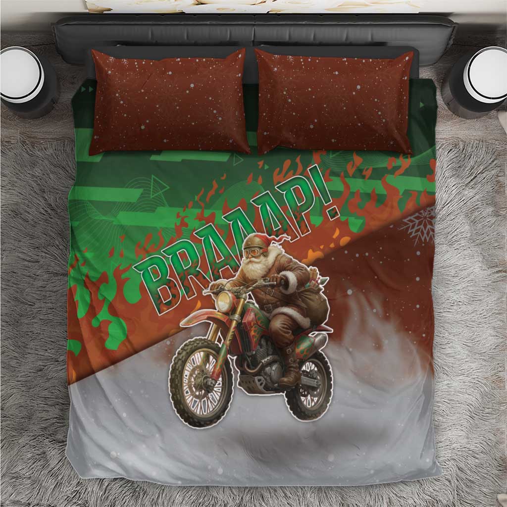 Braaap Christmas Bedding Set Motocross Santa - Wonder Print Shop