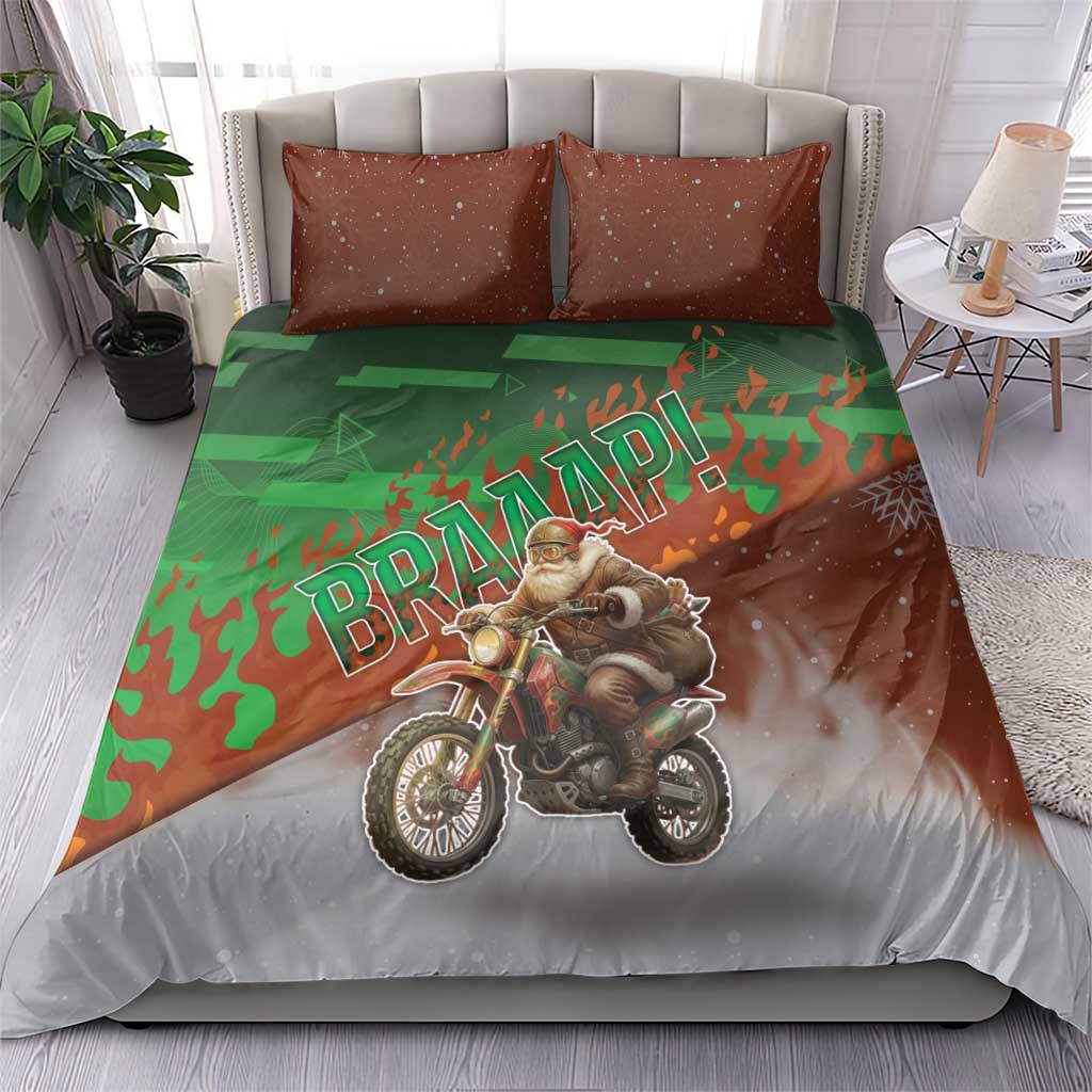 Braaap Christmas Bedding Set Motocross Santa - Wonder Print Shop