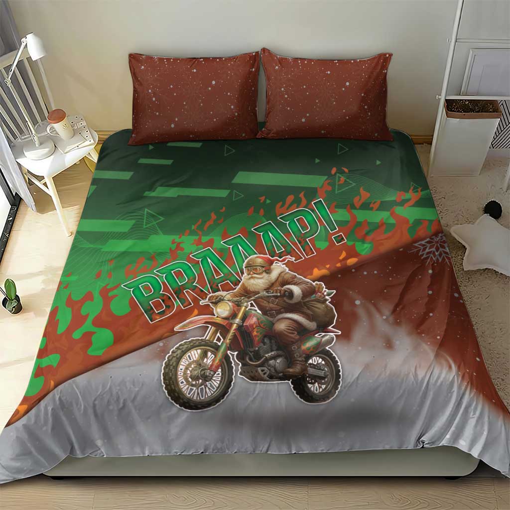 Braaap Christmas Bedding Set Motocross Santa - Wonder Print Shop