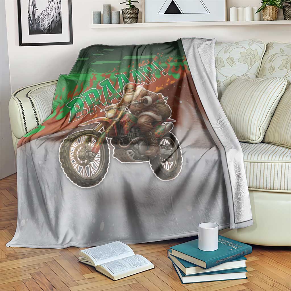 Braaap Christmas Blanket Motocross Santa - Wonder Print Shop