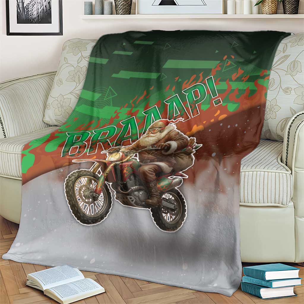 Braaap Christmas Blanket Motocross Santa - Wonder Print Shop