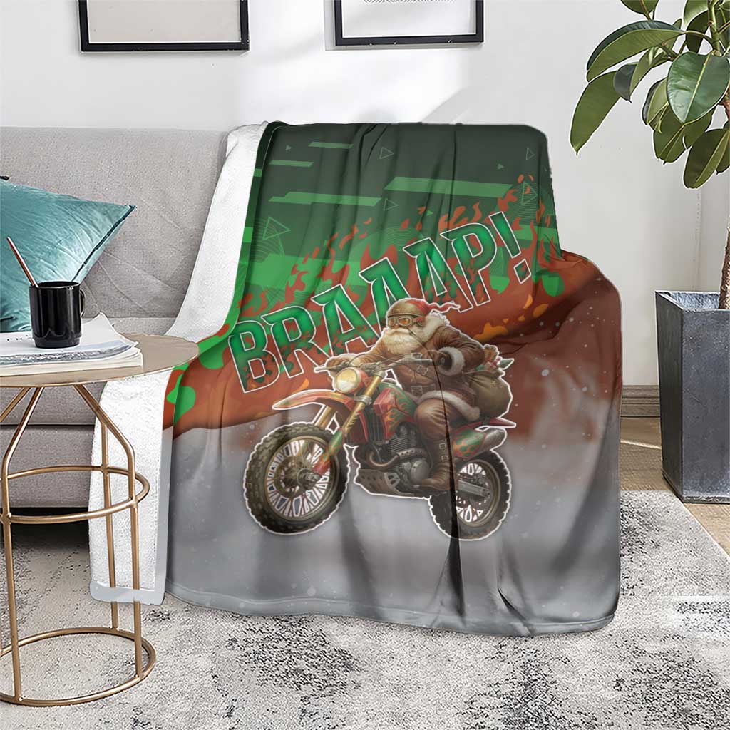 Braaap Christmas Blanket Motocross Santa - Wonder Print Shop
