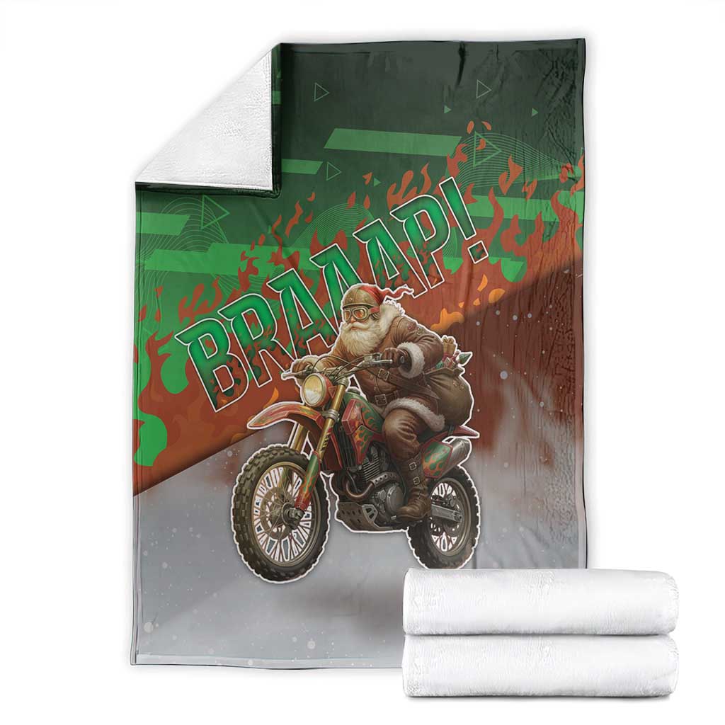 Braaap Christmas Blanket Motocross Santa - Wonder Print Shop