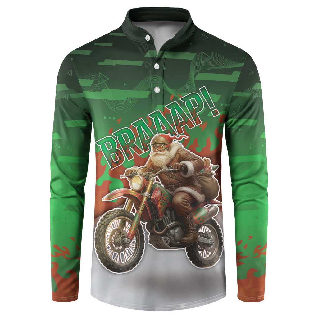 Braaap Christmas Button Sweatshirt Motocross Santa - Wonder Print Shop