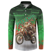 Braaap Christmas Button Sweatshirt Motocross Santa - Wonder Print Shop