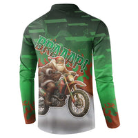 Braaap Christmas Button Sweatshirt Motocross Santa - Wonder Print Shop