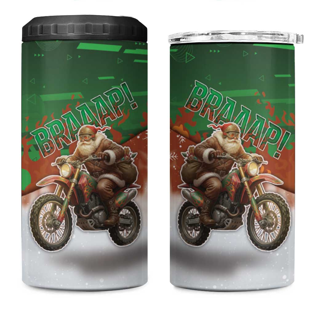 Braaap Christmas 4 in 1 Can Cooler Tumbler Motocross Santa - Wonder Print Shop