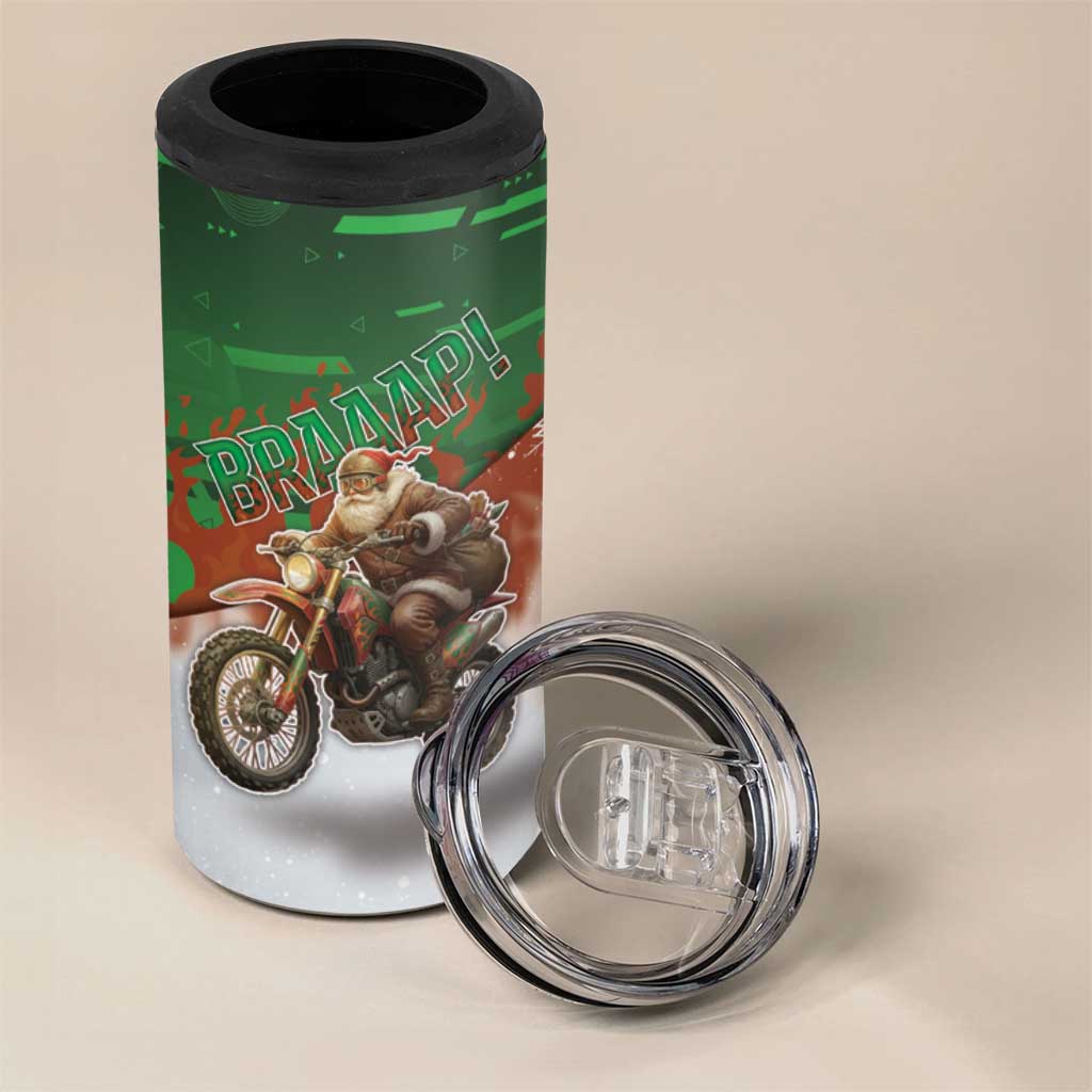 Braaap Christmas 4 in 1 Can Cooler Tumbler Motocross Santa - Wonder Print Shop