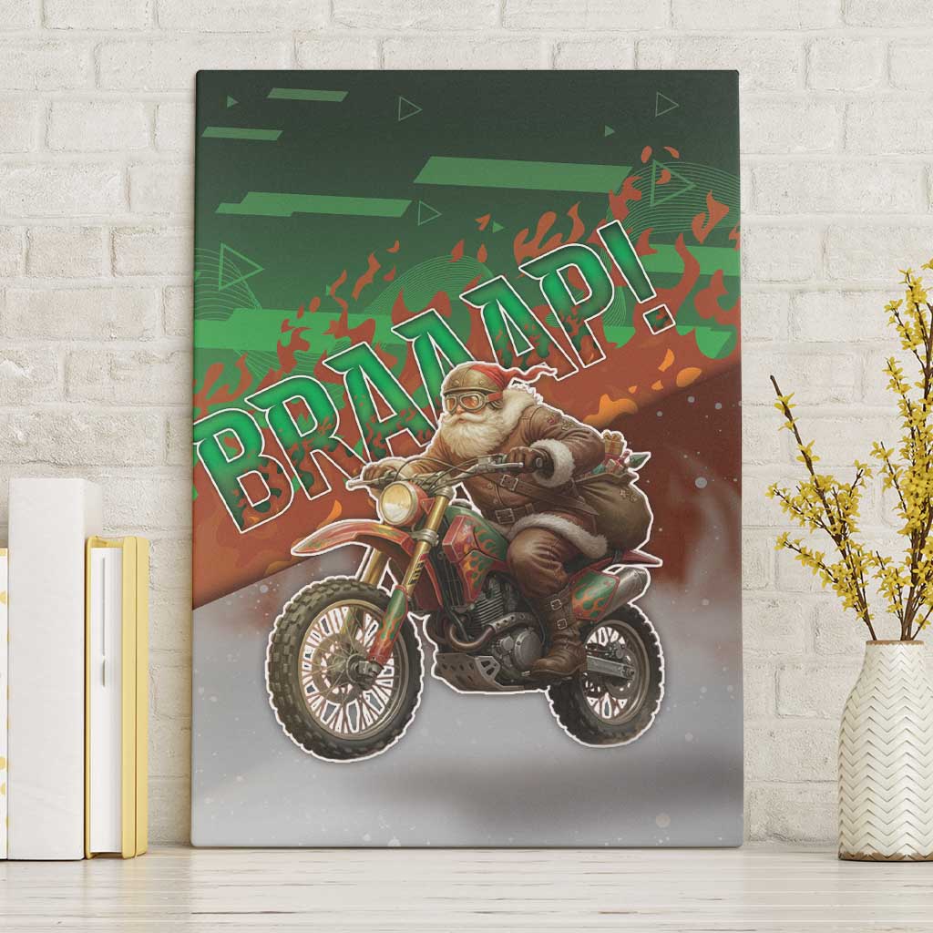 Braaap Christmas Canvas Wall Art Motocross Santa - Wonder Print Shop