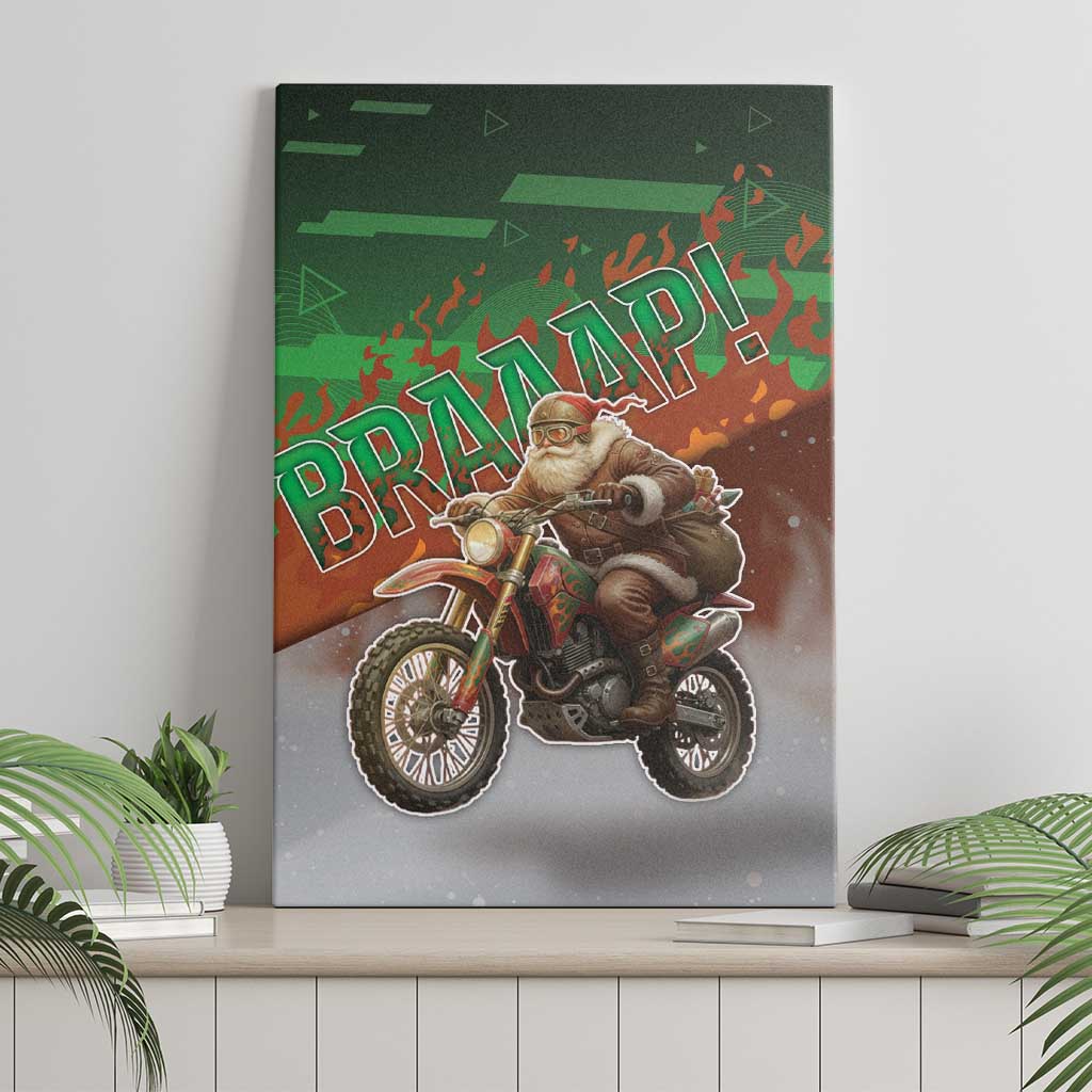 Braaap Christmas Canvas Wall Art Motocross Santa - Wonder Print Shop