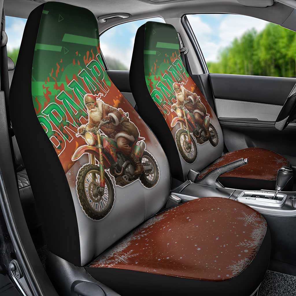 Braaap Christmas Car Seat Cover Motocross Santa - Wonder Print Shop