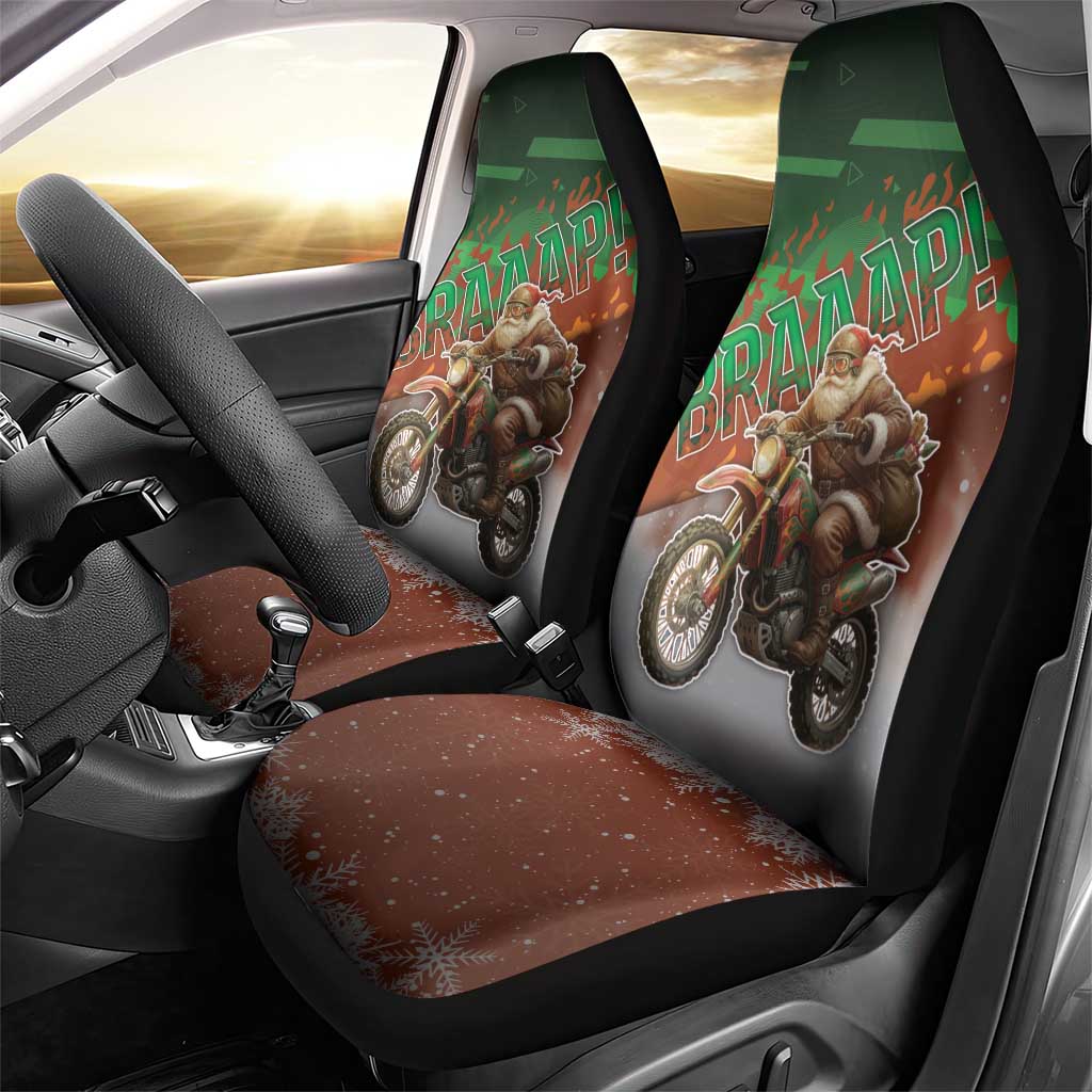 Braaap Christmas Car Seat Cover Motocross Santa - Wonder Print Shop