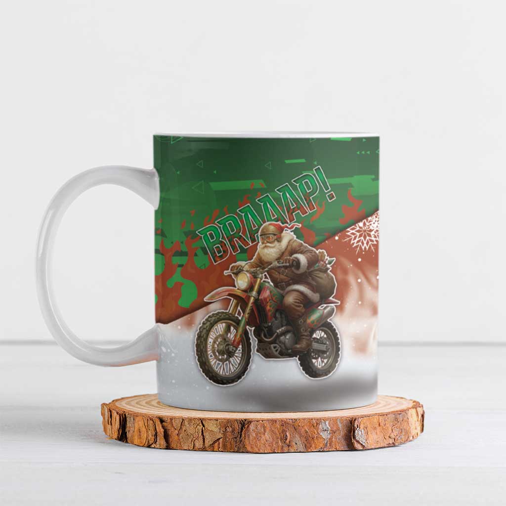 Braaap Christmas Ceramic Mug Motocross Santa - Wonder Print Shop