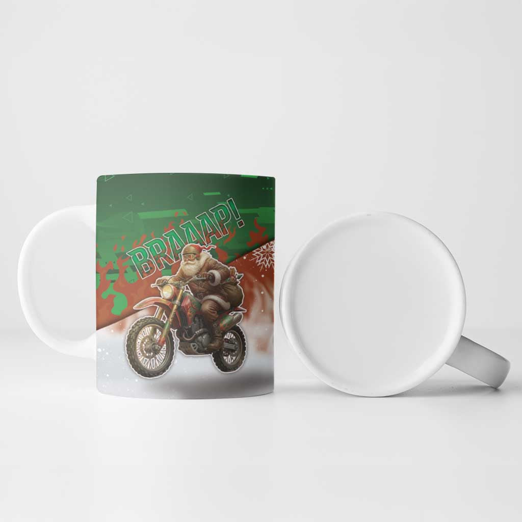 Braaap Christmas Ceramic Mug Motocross Santa - Wonder Print Shop