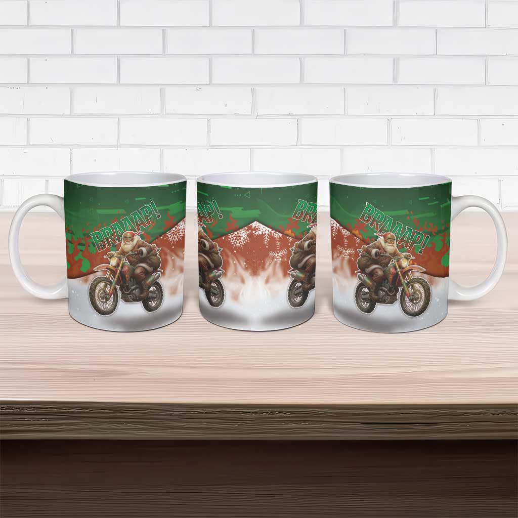 Braaap Christmas Ceramic Mug Motocross Santa - Wonder Print Shop