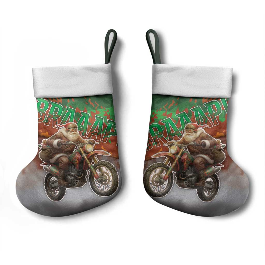 Braaap Christmas Stocking Motocross Santa - Wonder Print Shop