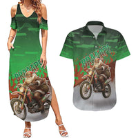 Braaap Christmas Couples Matching Summer Maxi Dress and Hawaiian Shirt Motocross Santa - Wonder Print Shop