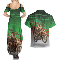 Braaap Christmas Couples Matching Summer Maxi Dress and Hawaiian Shirt Motocross Santa - Wonder Print Shop