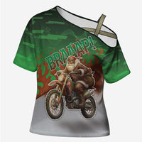 Braaap Christmas Cross Shoulder Shirt Motocross Santa - Wonder Print Shop