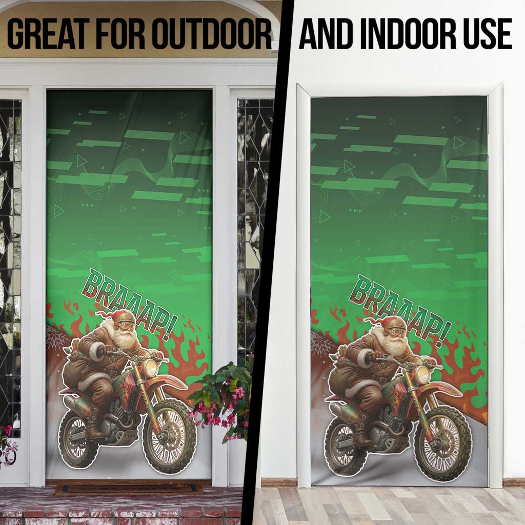 Braaap Christmas Door Cover Motocross Santa - Wonder Print Shop