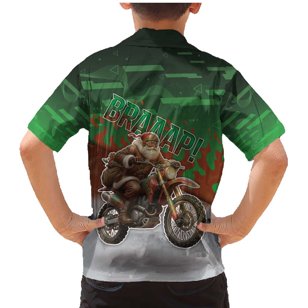Braaap Christmas Family Matching Mermaid Dress and Hawaiian Shirt Motocross Santa - Wonder Print Shop