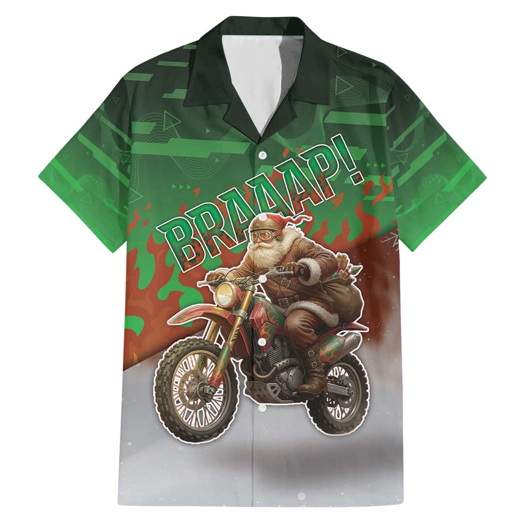 Braaap Christmas Family Matching Mermaid Dress and Hawaiian Shirt Motocross Santa - Wonder Print Shop
