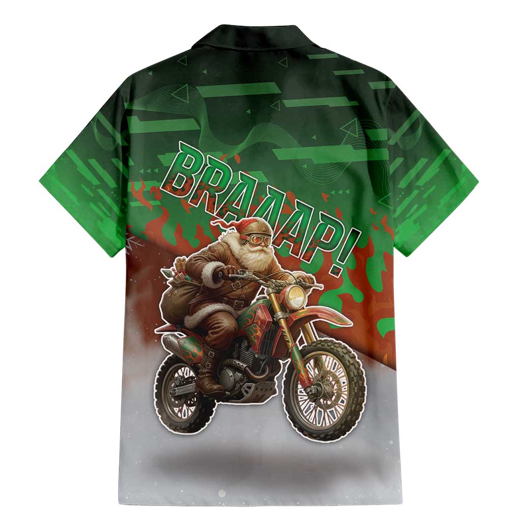 Braaap Christmas Family Matching Mermaid Dress and Hawaiian Shirt Motocross Santa - Wonder Print Shop